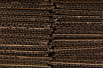 Texture of corrugated cardboard. Paper boxes.