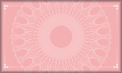 Baner pink with indian white pattern for design under the text