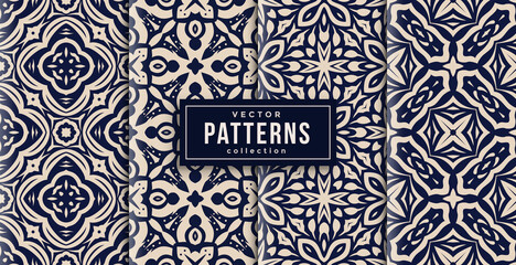 pattern ornament style colors set of four. seamless background ready to print © yafi4