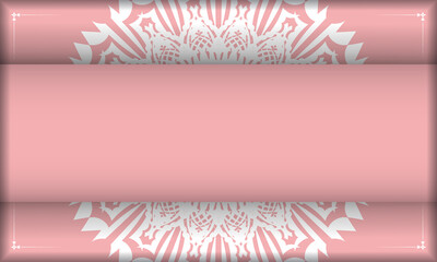 Pink banner with luxurious white pattern and space for your logo or text