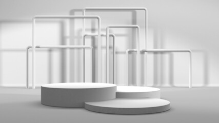Fototapeta premium Abstract scene podium mockup. Award ceremony concept