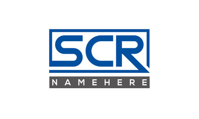 SCR creative three letters logo	