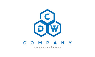 CDW three letters creative polygon hexagon logo