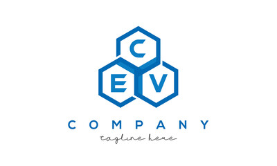 CEV three letters creative polygon hexagon logo