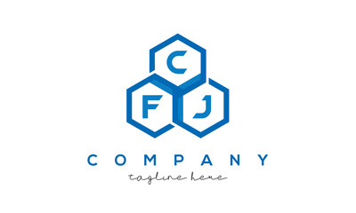 CFJ three letters creative polygon hexagon logo