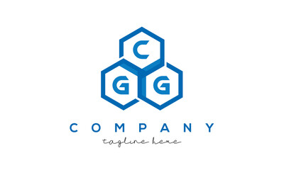 CGG three letters creative polygon hexagon logo