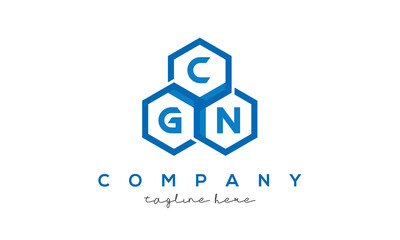CGN three letters creative polygon hexagon logo