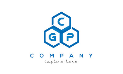 CGP three letters creative polygon hexagon logo