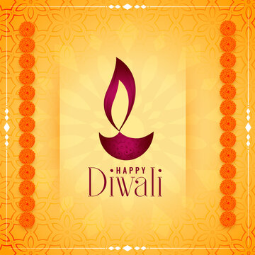 traditional happy diwali flat dya and flower background