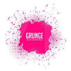 Obraz premium grunge pink ink splatter halftone background