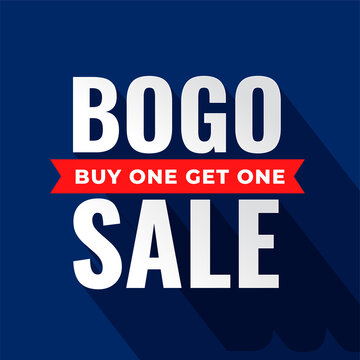 buy one get one bogo sale flat ribbon banner