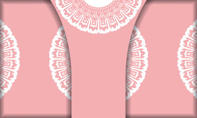 Pink background with greek white pattern for design under your text