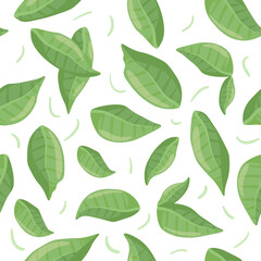 Repeating pattern with green rowan leaves. Designed for fabric design, textile printing, cover.