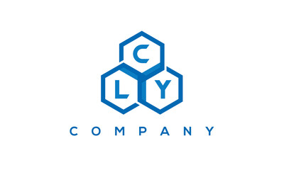 CLY three letters creative polygon hexagon logo