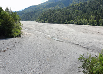 karst phenomenon with water that is absorbed by the rocks in the river bed