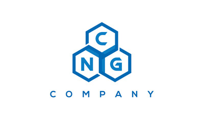 CNG three letters creative polygon hexagon logo