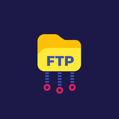 ftp protocol icon in flat style