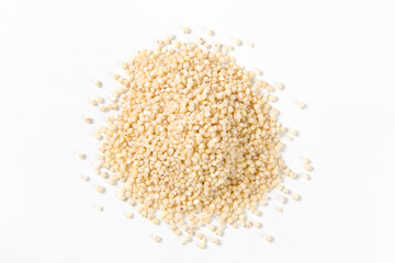 grain sorghum seed rice isolated on white background. 