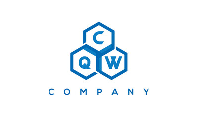 CQW three letters creative polygon hexagon logo