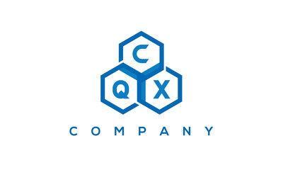 CQX three letters creative polygon hexagon logo