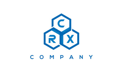 CRX three letters creative polygon hexagon logo