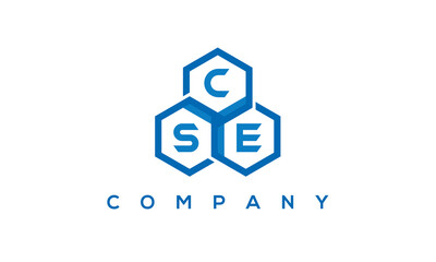 CSE three letters creative polygon hexagon logo