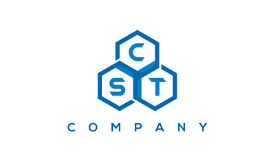 CST three letters creative polygon hexagon logo