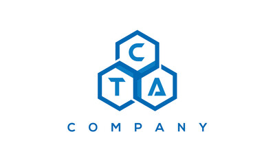 CTA three letters creative polygon hexagon logo