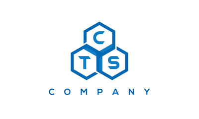 CTS three letters creative polygon hexagon logo