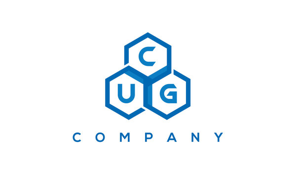CUG three letters creative polygon hexagon logo