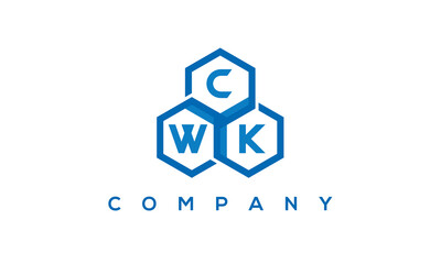 CWK three letters creative polygon hexagon logo