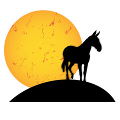 Horse moon silhouette sunset sunrise