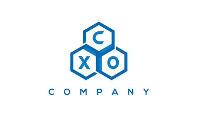 CXO three letters creative polygon hexagon logo