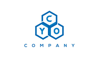CYO three letters creative polygon hexagon logo