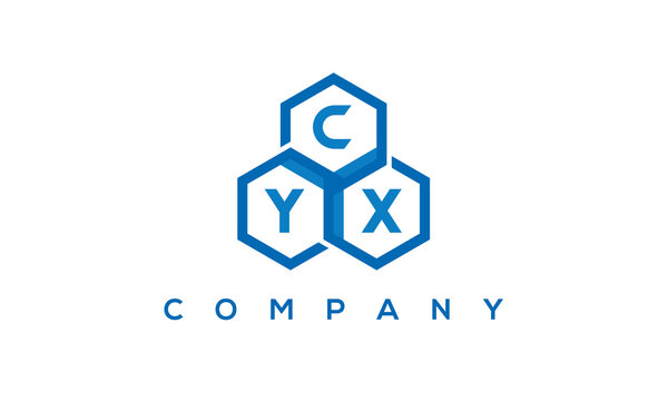 CYX three letters creative polygon hexagon logo