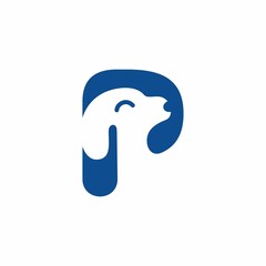 Obraz premium Initial Letter P Pet Puppy Logo Design Vector