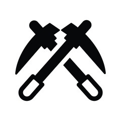 Hammers, job, vacancy, icon. Black vector graphics.