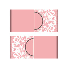 Congratulatory Flyer in pink with abstract white pattern prepared for typography.