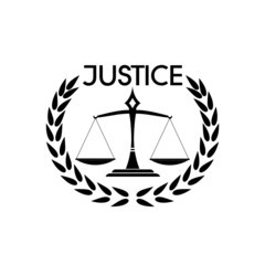 Law firm. Law office symbol. Scales of justice icon isolated on white background