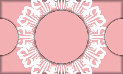 Pink background with greek white ornaments for design under your logo