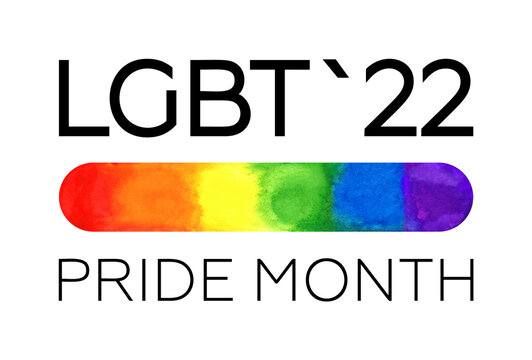 logo lgbt 2022 pride month with hand drawn rainbow. vector symbol of pride month support. isolated by layers on white for any design.