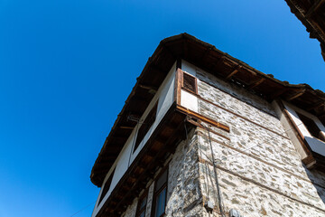 Old traditional stone house in small mountain village