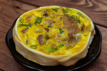 onion and egg mushroom baked udmurt national dish 
