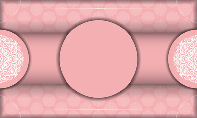 Pink background with luxurious white pattern and space for your logo or text