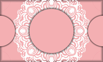 Pink background with Indian white ornaments and space for your logo or text