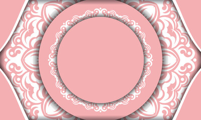 Pink background with abstract white pattern for design under your logo or text