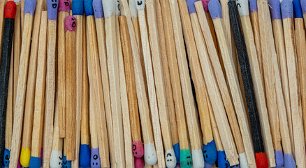 Pile of multicolored match sticks