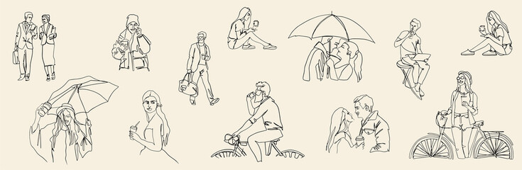 Decorative diverse women's, men's body pattern frame border background. Multiethnic team group crowd community. Hand drawn grunge line drawing doodle black and white contour illustration poster.