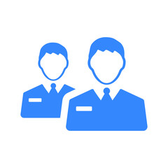 Managers, people icon. Blue color design.