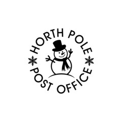North pole post office stamp icon isolated on white background